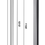 POSTE SUELO 2 RANURAS 90º LATERAL ALUM. PLATA MATE 49X49MM1100MM