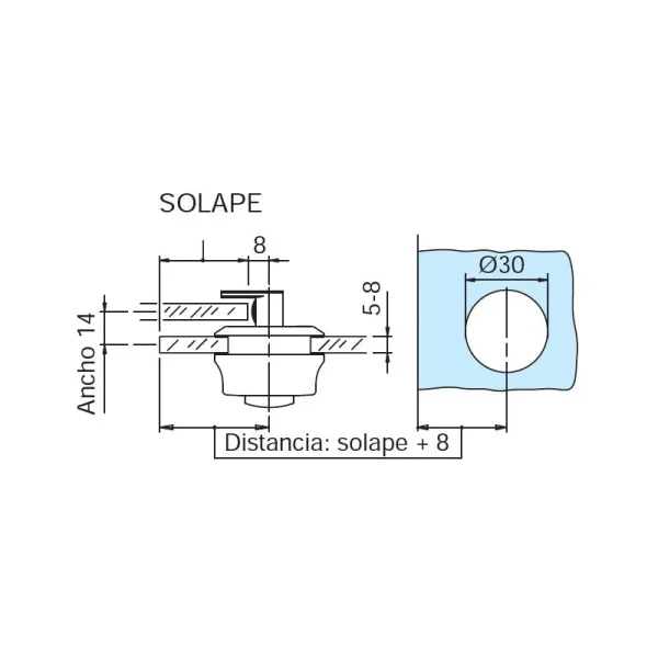 Cerradura embutida reversible SU620220-2