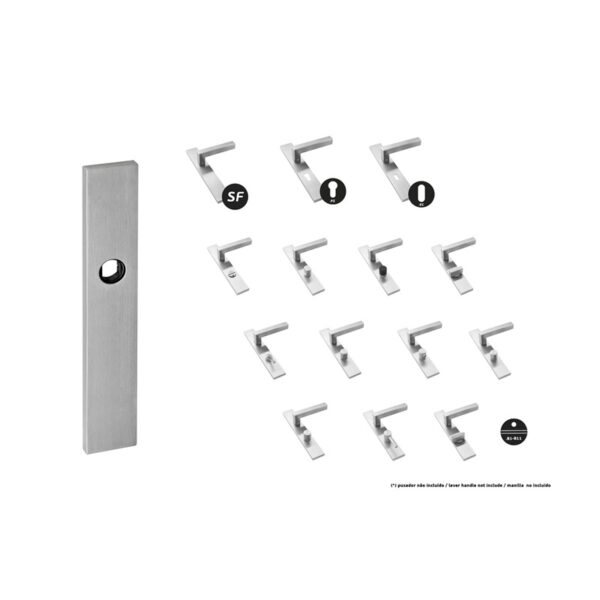 Juego de placas para manillas (Bombín europeo 72mm) con muelle JNFIN03008PZ72