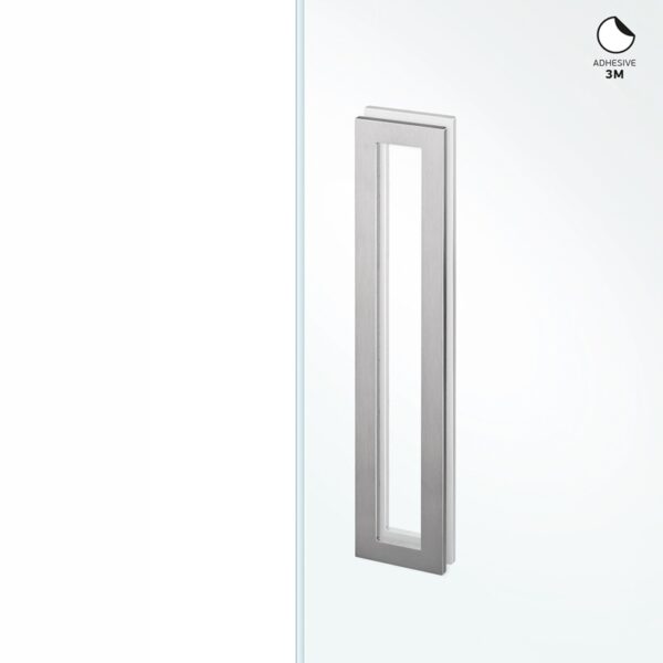 Cazoleta rectangular 300x60mm para cristal con adhesivo JNFIN16559