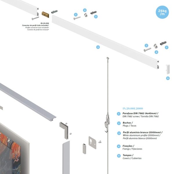 Sistema de suspensión de cuadro blanco JNFIN29001-2