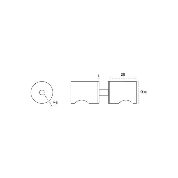 Pomo doble vidrio JNFIN75030-esquema
