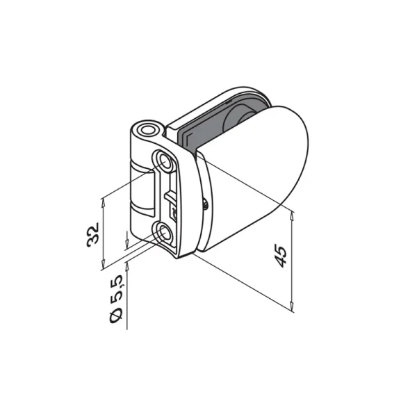 Bisagra QR140281-042 curva-esquema