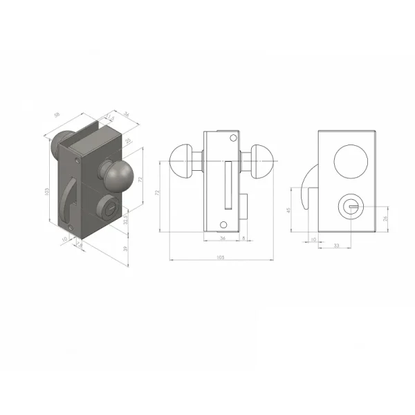 Cerradura CBM2163-esquema