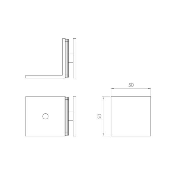 Soporte SP0002 vidrio-pared-esquema