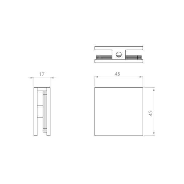 Soporte SP0022P vidrio-pared-esquema