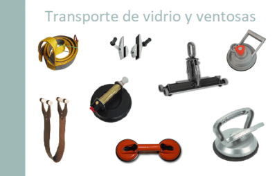 Transporte de vidrio, clasificadores y ventosas