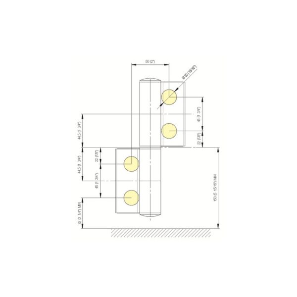 Bisagra doble MIEV835E50SOLR-esquema