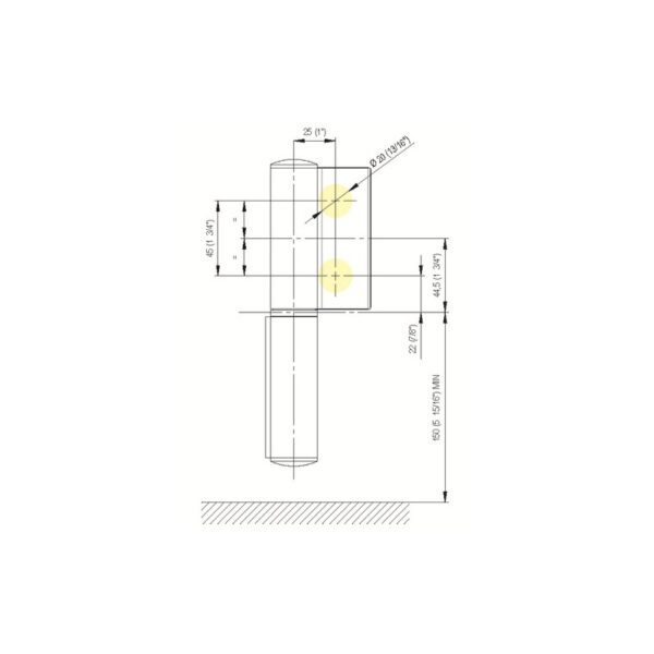 Bisagra simple MI835E10N-esquema