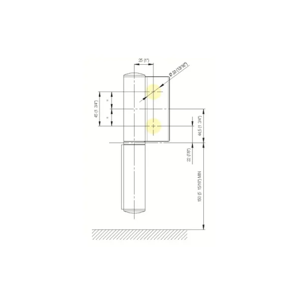 Bisagra simple MI835E10N-esquema