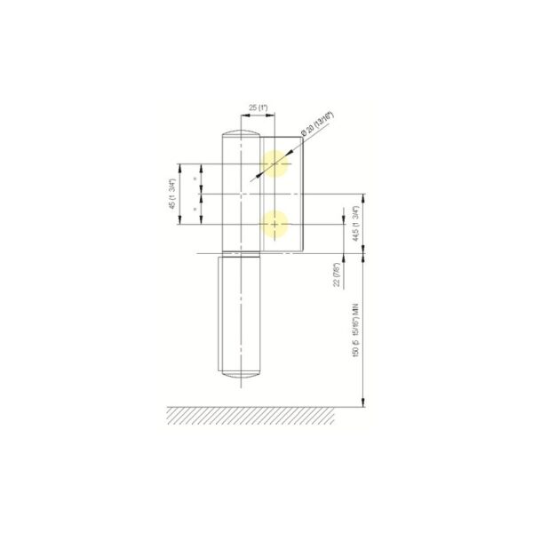 Bisagra simple MI835E11N-esquema