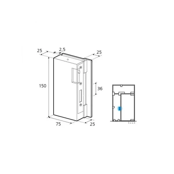Cerradero eléctrico GE06-1ET-esquema