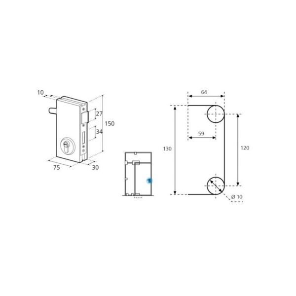 Cerradura GE04-0NIB-esquema