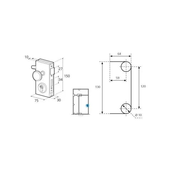 Cerradura GE04-0NP-esquema