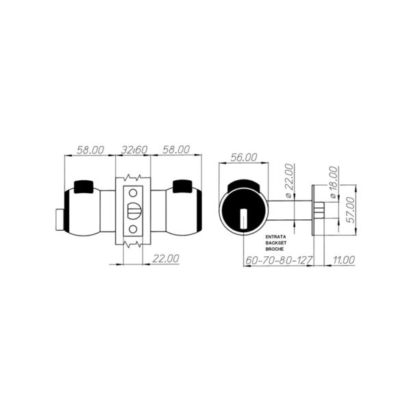 Juego de pomos MEN12-Esquema