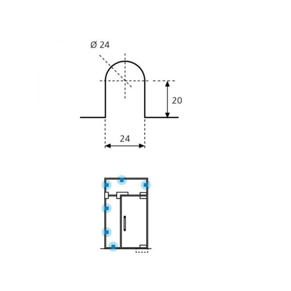 Placa de anclaje GE555N-esquema