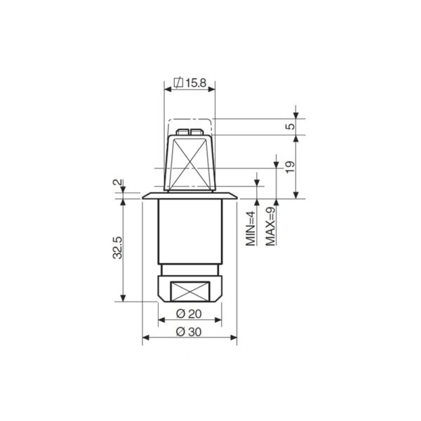 Tejuelo reforzado italiano MABAC246-esquema
