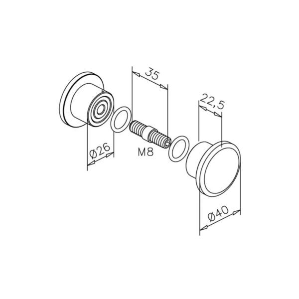 Pomo doble GF77470101040-esquema