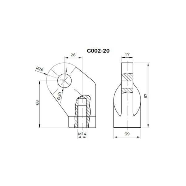 Soporte ING002-20 de tensor-esquema