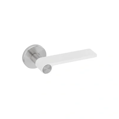 Juego manillas outline white 19Ømm roseta metálica con muelle JNFIN00314RC08M