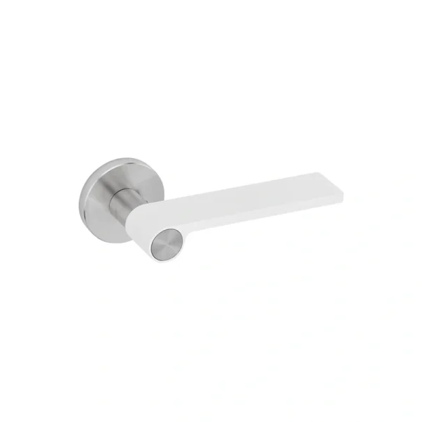 Juego manillas outline white 19Ømm roseta metálica con muelle JNFIN00314RC08M